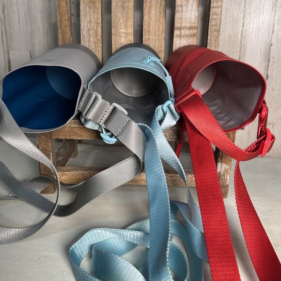 Set Of 3 Hydro Flask Travel Slings For 32oz Bottles - Red, Grey, Aqua - Picture 4 of 8